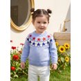 thumbnail image 4 of BemeyourBBs Toddler Baby Girl Boy Patriotic American Flag Sweater 4th of July Outfits Crewneck Long Sleeve Stars Pullover Warm Knit Sweaters Tops Spring Fall Winter Clothes, 4 of 9