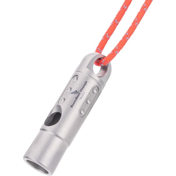 SHIQI-Titanium Whistle Emergency Survival Safety Whistles with Lanyard Loud for Outdoor Camping Hiking Coaches Training Sports Keychain Whistle
