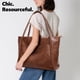 thumbnail image 2 of Bolso de mano Utenwat, tamaño grande, 16 L, piel vegana para mujer, color marrón oscuro, 2 of 6
