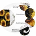 thumbnail image 6 of Shower Curtain Bathroom Set Rustic Watercolor Sunflower on Black Waterproof Fabric Shower Curtains with Grommets&Hooks, Farmhouse Floral Art Privacy Bath Curtain for Bathtub 60x72in, 6 of 9