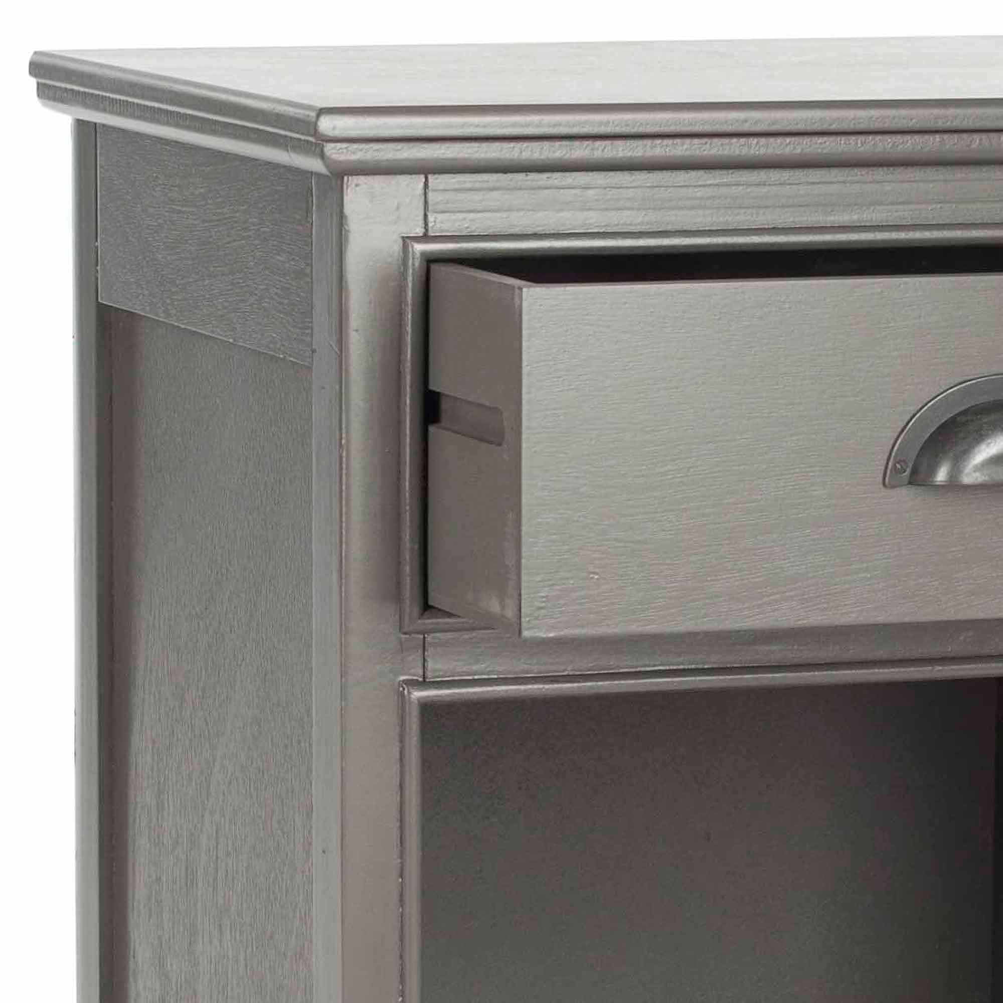 SAFAVIEH Griffin Solid Casual One Drawer Side Table, Grey