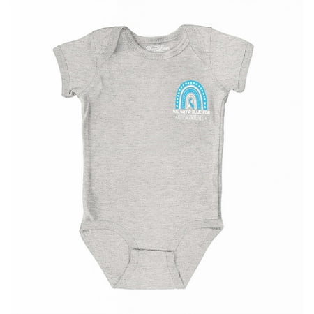 

Shop4Ever We Wear Blue for Autism Rainbow Pocket Size Baby s Bodysuit Infant Cotton Romper 6 Months Heather Grey