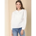 thumbnail image 2 of INSPIRE CHIC Blusa Floral Texturizado Cuello Redondo Lazo De Hombro Manga Larga Pu?os Ajustables Top De Primavera Para Mujer Blanco XL, 2 of 6