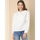 thumbnail image 2 of INSPIRE CHIC Blusa Floral Texturizado Cuello Redondo Lazo De Hombro Manga Larga Pu?os Ajustables Top De Primavera Para Mujer Blanco L, 2 of 6