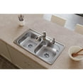 thumbnail image 2 of Dayton Stainless Steel 33" x 19" x 6-7/16", Equal Double Bowl Drop-in Sink, 2 of 2
