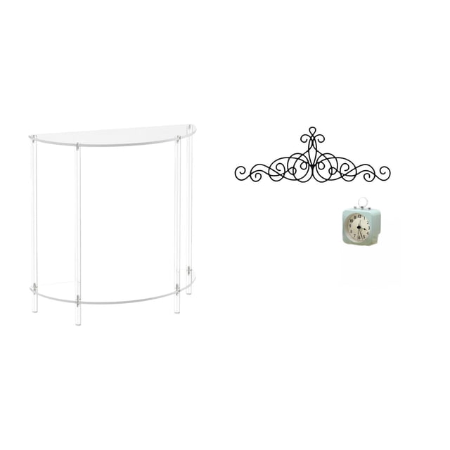 Mesita de noche de acrílico,Mesa auxiliar de acrílico transparente Mesa auxiliar transparente en capas,Decoración de pared con pergaminos,Decoración de pared con pergamino,arte rústico de