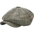 thumbnail image 2 of Brown Oversized Herringbone Wool Blend Applejack Newsboy Ascot Cabbie Ivy Hat, 2 of 8