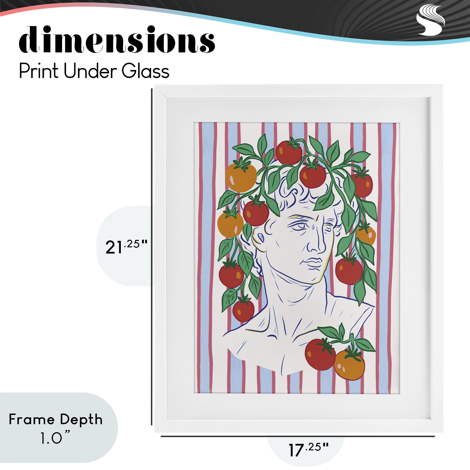 Stupell Industries La Rossa Sculpture Face White Framed Print Under Glass, design by Radhika Modi