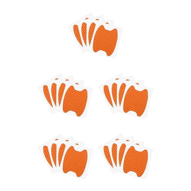 maskred 1/2/3/5 4Pcs/Set Car Door Sticker Carbon Fiber Scratches Resistant Cover Auto Handle Orange 5PCS