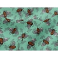 thumbnail image 5 of oneOone Viscose Jersey Mint Green Fabric Floral & Bee Dress Material Fabric Print Fabric By The Yard 60 Inch Wide, 5 of 7