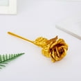 thumbnail image 5 of Frogued 5Pcs Gold Foil Rose Plated Artificial Flowers Valentine Day Gift Wedding Decor (Golden), 5 of 13