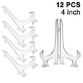 thumbnail image 1 of Paquete de 12 soportes de caballete transparentes, soporte de exhibición para fotos, artículos ligeros, perfecto para tarjetas de boda, fiestas, decoraciones de fiesta (3 pulgadas), 1 of 5