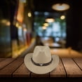 thumbnail image 6 of Hirigin Cowboy Hat for Women Men Cowgirl Hat Wide Brim Western Hats with Bull Head Panama Fedora Hat, 6 of 6