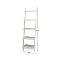 thumbnail image 3 of DecMode Traditional White Wooden 5 Tier Ladder Style Shelving Unit, 20"W x 69"H, 3 of 7