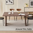 thumbnail image 5 of 63" Rectangle Dining Table for 4 6 People, [35.4" Widen Tabletop] Farmhouse Kitchen Table, Large Dinner Table for Living Room Home Office, Walnut, 5 of 7