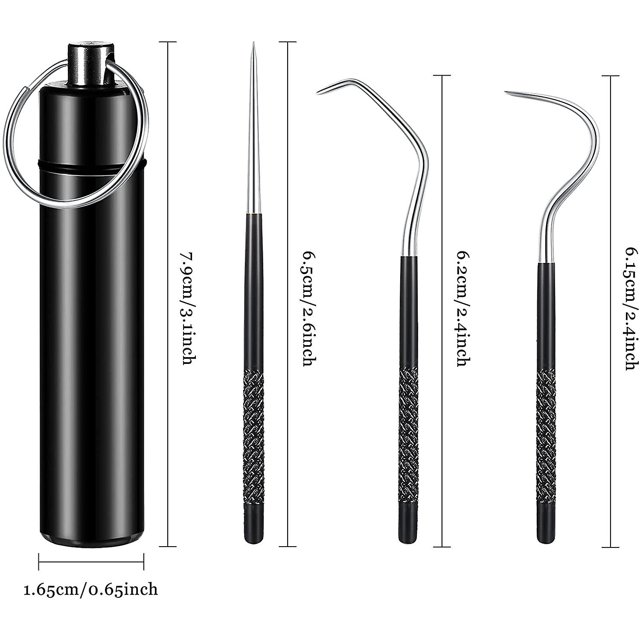 Palillos de dientes de titanio portátiles, juego de bolsillo, palillos de dientes de acero inoxidable de Metal reutilizables con soporte