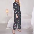 thumbnail image 2 of KLL Christmas Party Print Women's Long Sleeve Pajamas with Pants Sleepwear Loungewear 2 Set-XX-Large, 2 of 8