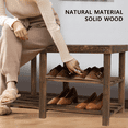 thumbnail image 5 of Ecomex 33.6" Solid Wood Shoe Bench, 3-Tier Shoe Organizer for Entryway Hallway, 5 of 5