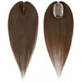 thumbnail image 3 of SEGO Clip in Hair Extensions Human Hair Toppers 100% Real Human Hair Silk Base Topper for Thinning Hair Natural Black Hair Pieces, 3 of 8