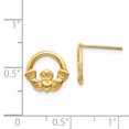 thumbnail image 2 of 14K Yellow Gold Claddagh Post Earrings, 2 of 2
