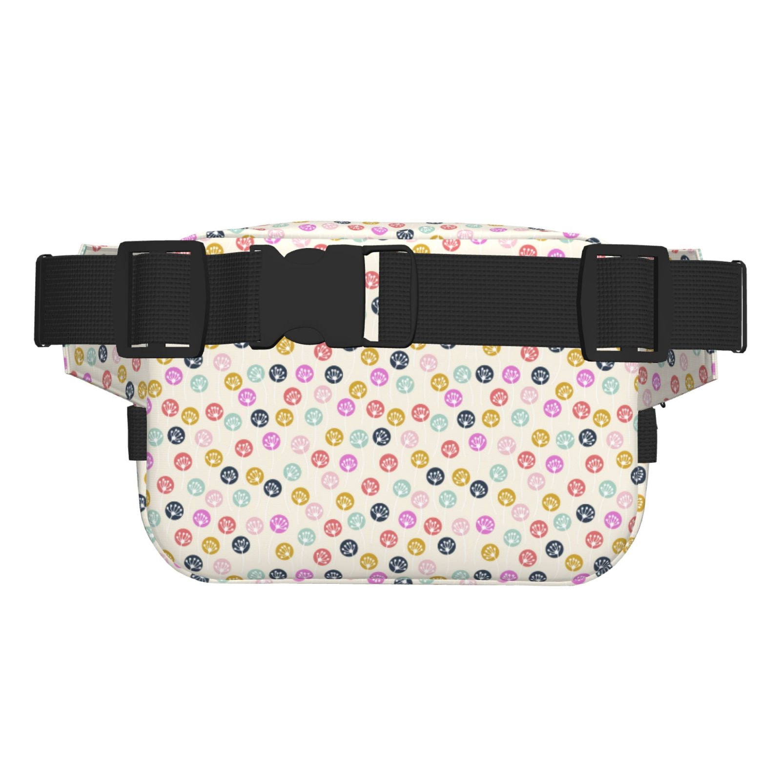 Picia Dandelion Floral Print Square Double-Layer Waist Bag Mini Adjustable Waist Belt Bag Exercise Running Travel Hiking