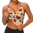 thumbnail image 4 of Lsque Thanksgiving Turkey and Pumpkin Printed Women'S Sports Bra, Compression, Moisture Wicking, High-Impact Sports Bra For Women,Supportive sports bra-Small, 4 of 9