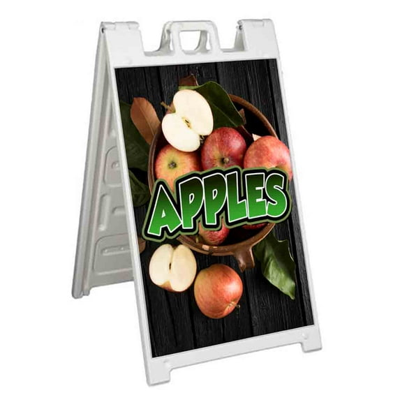 Apples (24" X 36") Standard A-Frame Signicade, Includes Decal Applied To Stand