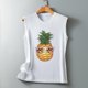 thumbnail image 2 of Gibobby Chaleco sin mangas de estilo europeo y americano Camiseta con estampado divertido de piña para mujer(Blanco,M), 2 of 4