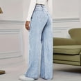 thumbnail image 6 of Wutalume High Waisted Jeans for Women Vintage Washed Straight Leg, Versatile Denim Pants for Casual Chic & Everyday Outfits,Sky Blue S, 6 of 7