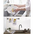 thumbnail image 5 of Summer Sunflowers Kitchen Dish Towels for Drying Dishes Set of 4, Bees Pastoral Country Purple Plaid Waffle Weave Microfiber Hand Tea Bathroom Towels Quick Dry & Absorbent Towel 12x12, 5 of 7