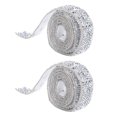 thumbnail image 2 of Rhinestones Ribbon Sticker, Sliver Resin Rhinestone Strip Multi Functional 2pcs Self Adhesive  for Bags, 2 of 7
