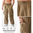 thumbnail image 3 of Men's Casual Parachute Pants Wide Leg Trousers Beam Feet Harem Baggy Cargo Pants for Trendy Street Wear, 3 of 6