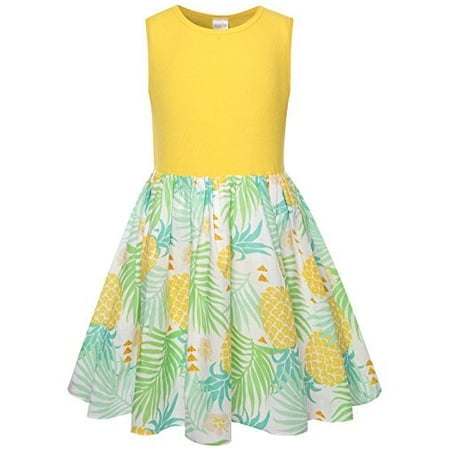 Bonny Billy Robes Débardeurs Imprimé Ananas pour Bébés Filles 4-6x Jaune