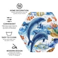 thumbnail image 4 of Kll Hexagon Drink Coasters Set Of 4,Pu Leather Absorbent Coasters Set Decorative Coffee Cup Coasters Housewarming Gift For Home Decor-Marine Animals, 4 of 9