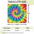 thumbnail image 2 of Rainbow Tie Dye Spiral Pattern Square Fitted Tablecloth with Elastic Edge,Square Table Cover,Washable Elastic Table Cover for Home Kitchen Party Decor 34"x34", 2 of 6