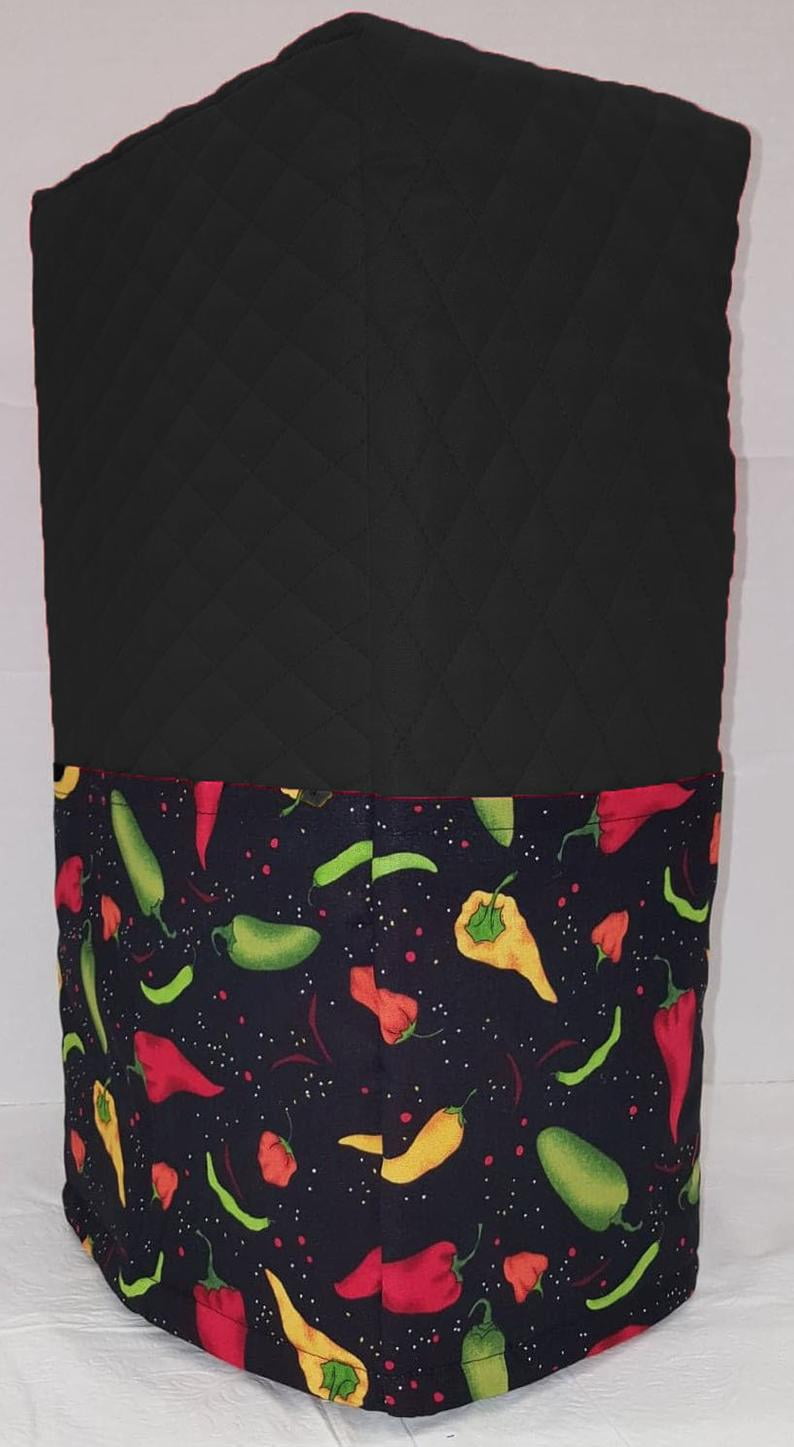 Quilted Hot Peppers Blender Cover by Penny's Needful Things (Small, Black)