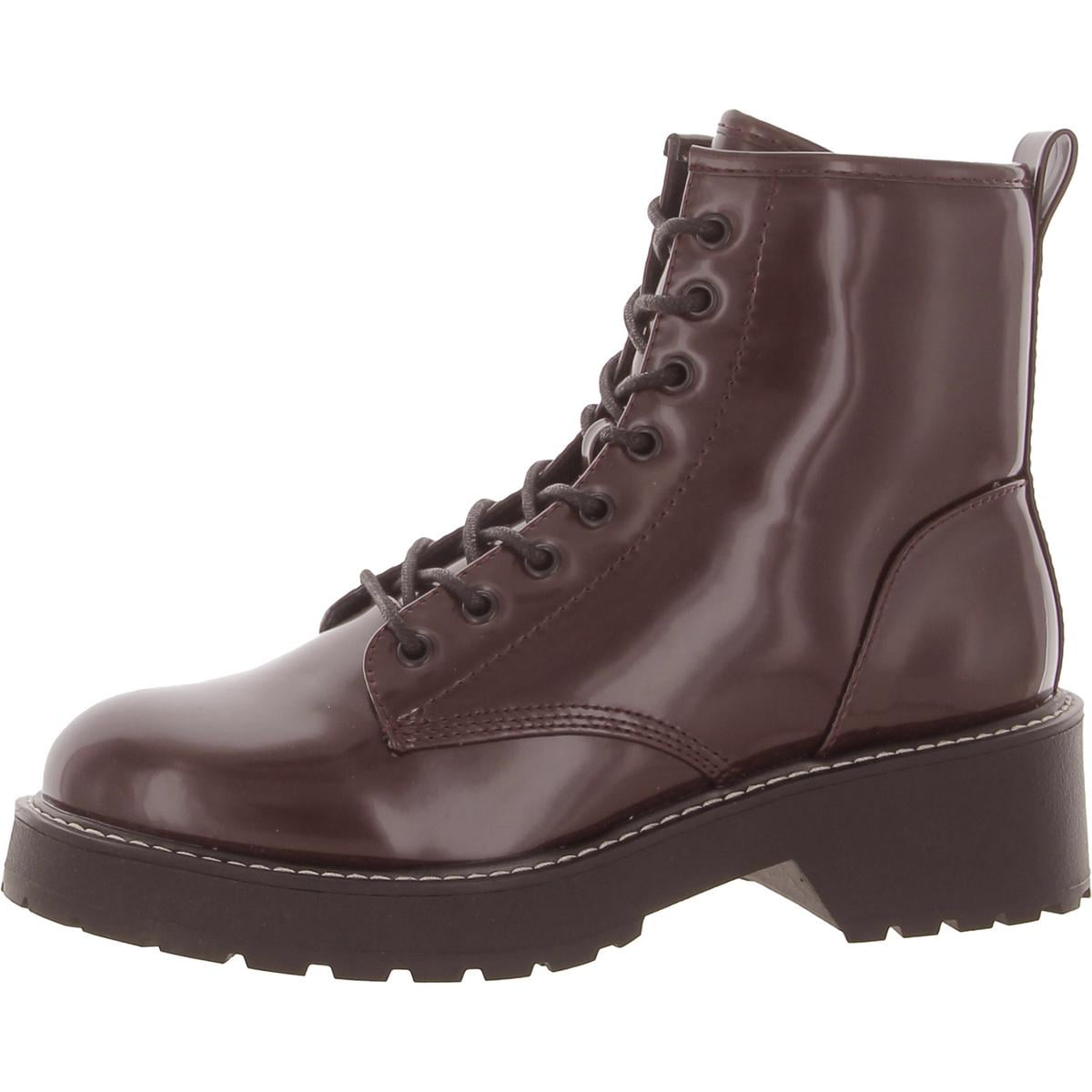 Madden Girl Womens Carra Faux Leather Lug Sole Ankle Boots