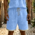 thumbnail image 4 of Miluxas Men's Baggy Shorts Casual Drawstring Knee Length Baggy Sweat Shorts Loose-Fit Workout Shorts Light Blue XXXL(XXXL), 4 of 8