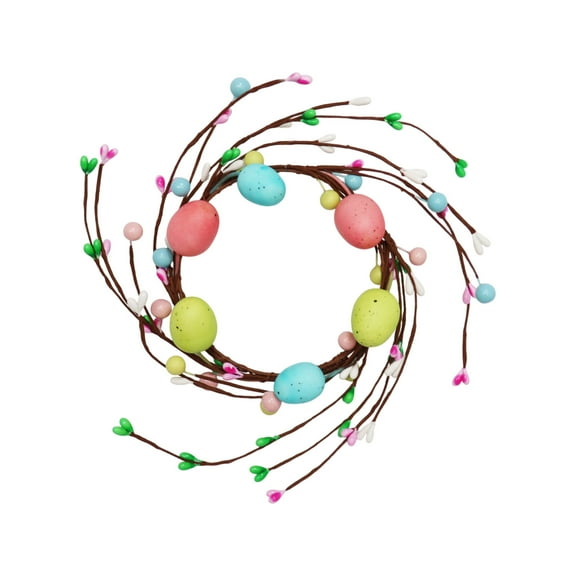 Darzheoy Easter Garland Faux Spring Vine Egg Rattan for Mantle Artificial Easter Egg Garland with Colored Berry for Arch Home Easter Spring Holiday Parties Mantle Indoor Decor
