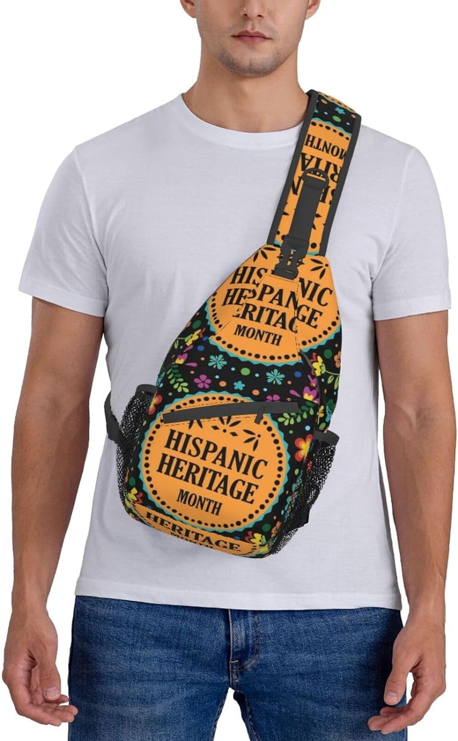 Mes Nacional De La Herencia Hispana Hispanic Heritage Month Sling Bag Crossbody Hiking Travel Chest Bags Backpack Shoulder Daypack for Women Men