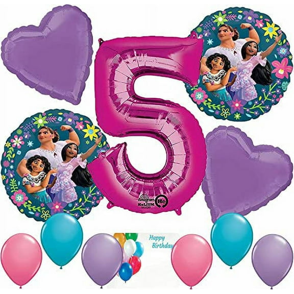 The Encanto Party Supplies Licensed Princess Character Balloon Decoration Bundle for 5th Birthday