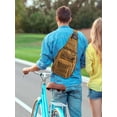 thumbnail image 4 of Spencer Men Crossbody Sling Bag Adult Sling Backpack Chest Bag Satchel Single Shoulder Messenger Bag Daypack Backpack for Cycling Camping Hiking "Black", 4 of 10