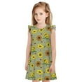 KLL Sage Green With Sunflowers Print Girls Nightgowns Pajamas for Girl
