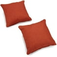 thumbnail image 2 of Blazing Needles 18-inch Double-corded Solid Outdoor Spun Polyester Square Throw Pillows with Inserts (Set of 2), Cinnamon, 2 of 2