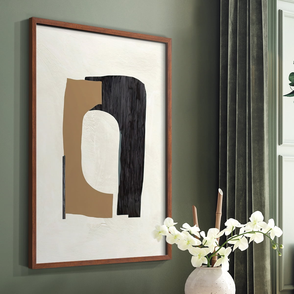 Cardboard Cutouts I Framed Print in Brown Solid Wood Framed Print No Nail Hanging