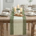 thumbnail image 4 of Sm:)e Rustic Farmhouse Dark Green Paper Braided Table Runner 12x36 Inch, Seasonal Christmas Woven Decoration for Kitchen Dining, Home & Party Use, 4 of 6