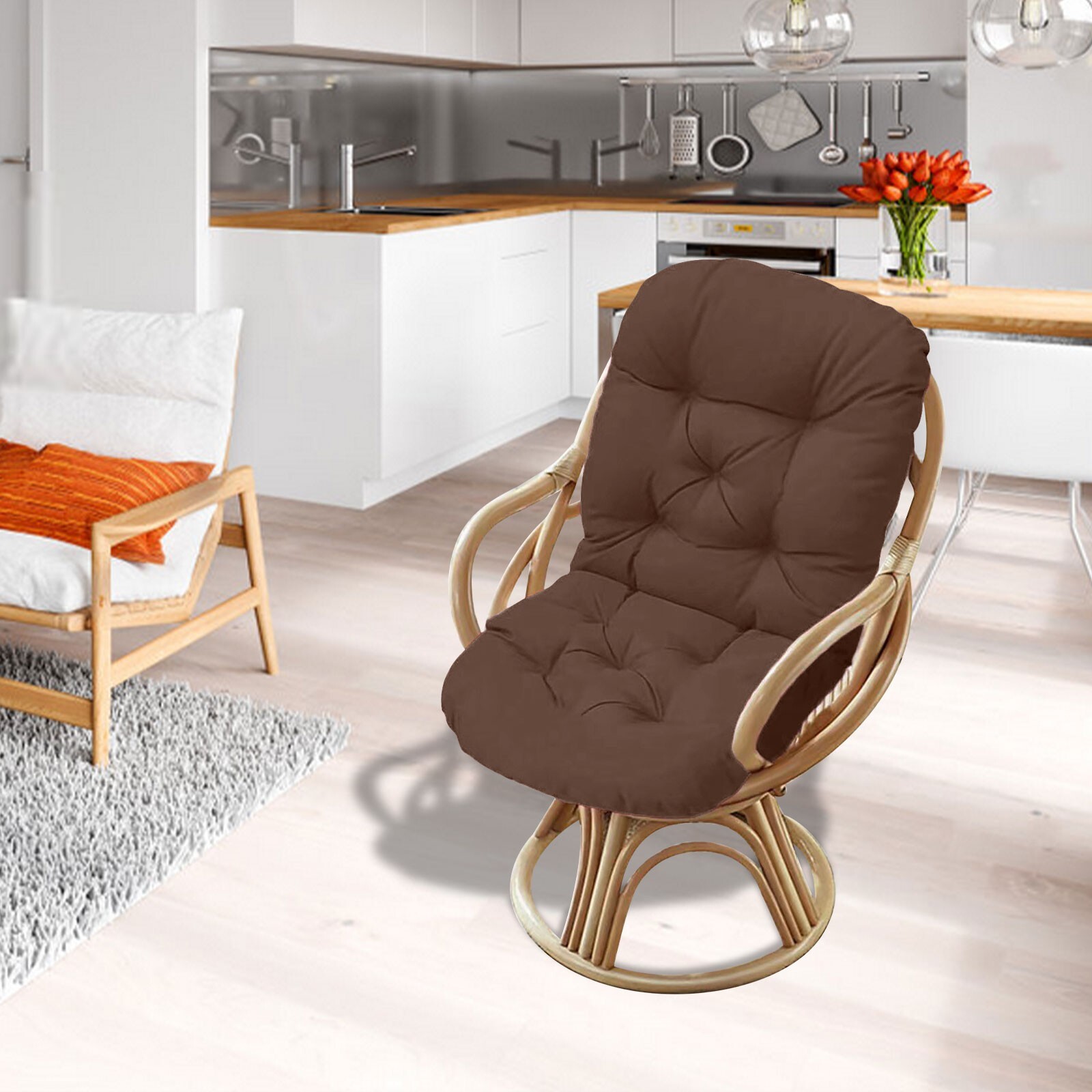 InsCrazy Rocking Chair Cushions Cushion Garden Chair Patio Sofa Cushion Rattan Chair Indoor Outdoor Patio Seat Cushion, Porch Swings Cushion 20 X 45 inches