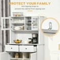 thumbnail image 6 of HOMCOM 63.5" Kitchen Buffet with Hutch, Pantry Storage Cabinet with 4 Shelves, Drawers, Framed Glass Doors, Open Microwave Countertop, Antique White, 6 of 8