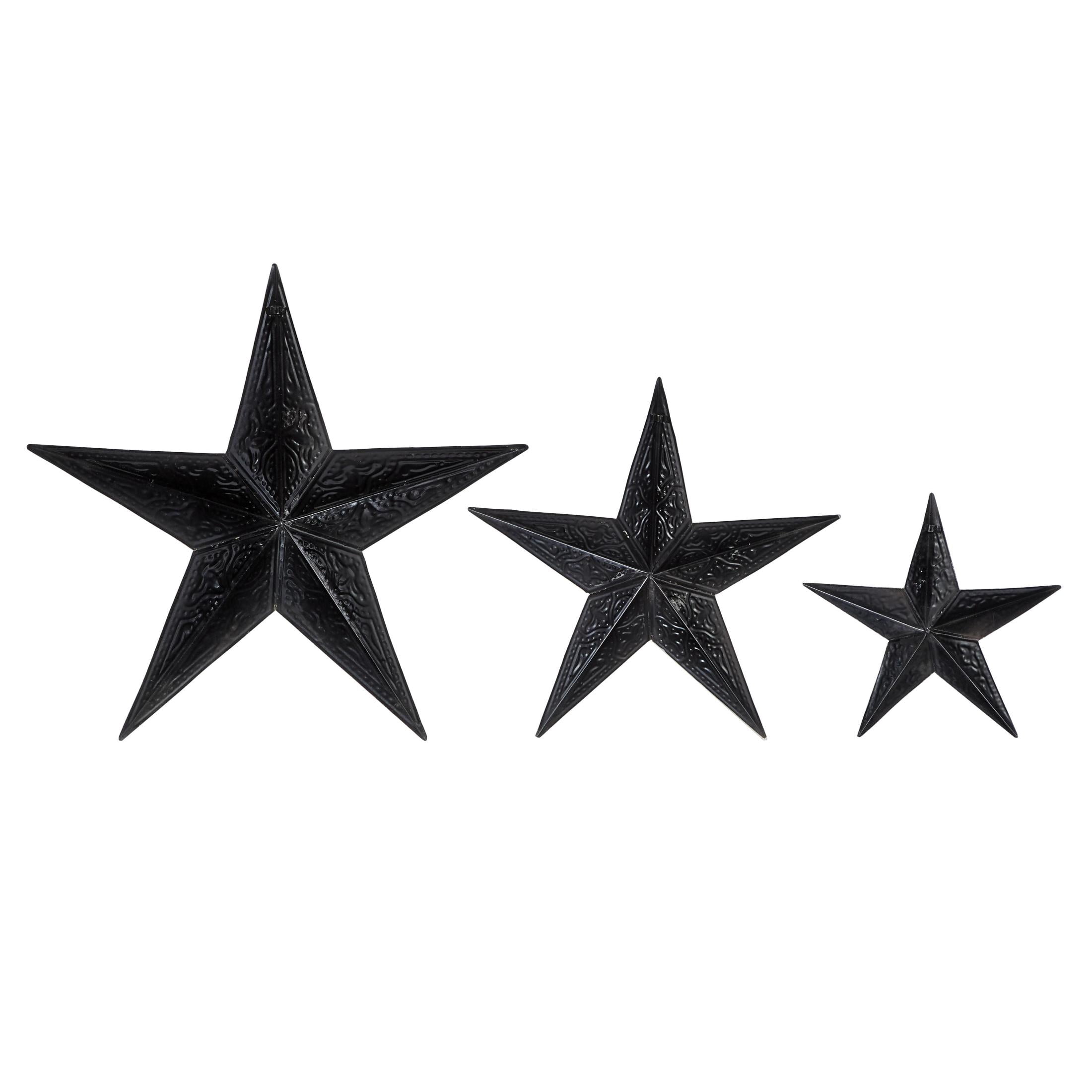DecMode Brown Metal Indoor Outdoor Star Wall Decor (3 Count)