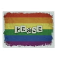 thumbnail image 1 of Pride Cutting Board, Grunge and Colorful Striped Backdrop Peace Wording Vintage Gay Lesbian Flag Print, Decorative Tempered Glass Cutting and Serving Board, Small Size, Multicolor, by Ambesonne, 1 of 1
